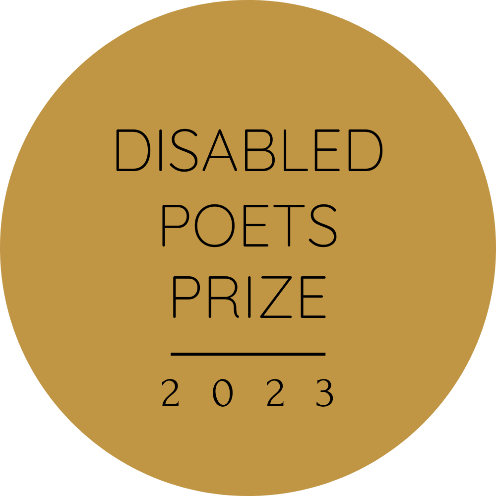 Disabled Poets Prize 2023 gold and black logo circular